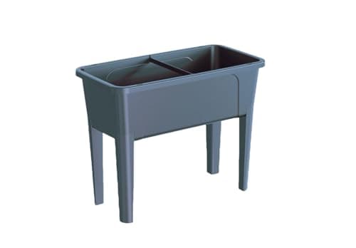Image of simpa XL Raised Bed Plastic 76cm Trough Planter Long Pot - 76.3cm (L) x 59.8cm (H) x 38.9cm (D) (Grey)