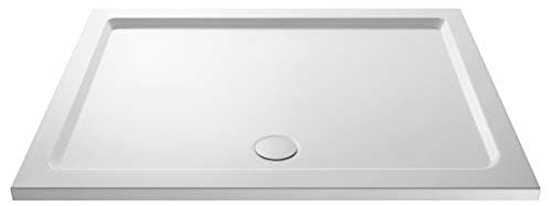 Image of VeeBath Square Shower Tray 1400x900mm Stone Resin Tray for Shower Enclosure Bathroom- White
