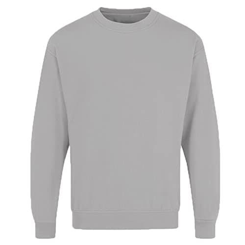 Image of G5 APPAREL Unisex Plain Crew Neck Casual Set-in Sweatshirt Winter Warm Drop Shoulder Top (as8, alpha, m, regular, regular, Heather Grey, M)