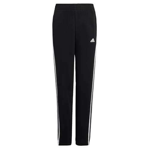 Image of adidas Unisex Kids Essentials 3-Stripes Fleece Pants, Black/White, 7-8 Years