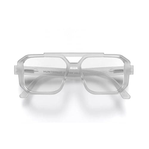 Image of LONDON MOLE® Huntsville blue light blocking glasses | Cool square shaped blue blockers | Anti eyestrain for screens | Men’s Women’s Unisex | Spring hinges