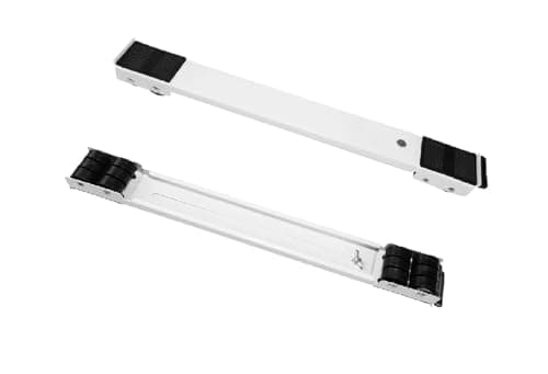 Image of BREEZENEST 2PCS Universal Appliance Rollers - Adjustable Heavy Duty Wheels for Washing Machine, Fridge, Dryer & Dishwasher - Easy Move Mobile Base, White