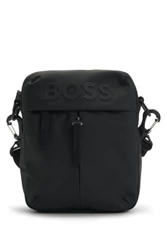 Image of BOSS Mens Stormy NS Tonal-Logo Reporter Bag in Faux Leather Size One Size