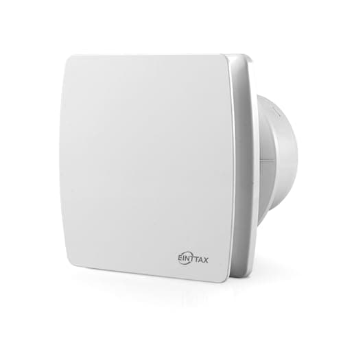 Image of EINTTAX 100mm Quiet Bathroom Extractor Fan, White Square Bathroom Fan 95m³/h, Wall/Window Mounted Extractor Fan for Kitchen, Toilet, Garage, 12W, 34 dB, IPX4 Waterproof (No Timer)