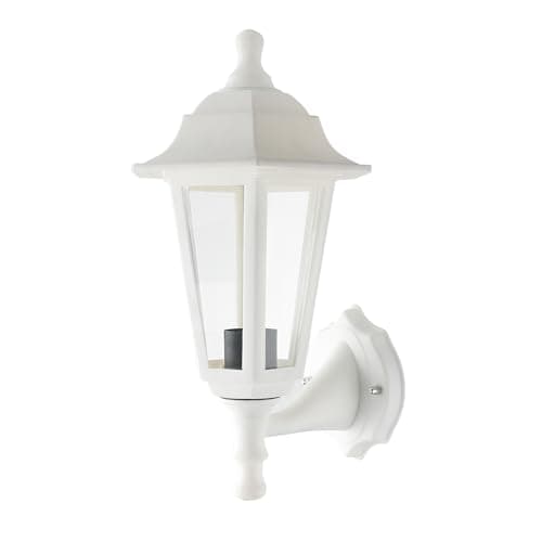 Image of olvaxey Aluminium Outdoor Wall Light with Glass Diffuser - AC Powered Wall Light for Exterior, IP44 (Excluded Bulb) White, 1 Pack