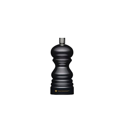 Image of MasterClass Pepper Mill or Salt Grinder with Interchangeable Cap, Plastic, Black, 12 cm