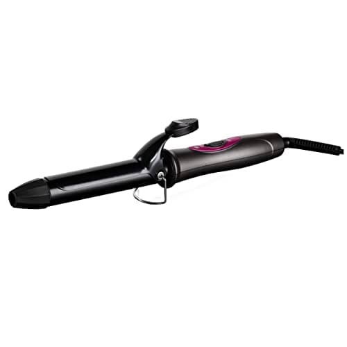 Image of Carmen C81068 Neon 25mm Curling Tong with Keratin-Infused Coating, 90-Second Heat-Up Time, Graphite/Pink