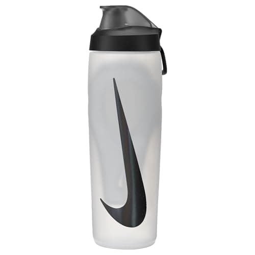 Image of Nike Refuel Bottle Locking Lid 24oz 709 ml Water Bottle Sports Bottle Training Fitness Leakproof, Natural/Black/Black Iridescent