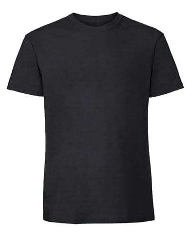 Image of COOZO Men's Classic Blank Ringspun Premium Crew Neck Short Sleeve T-Shirt - Black - L