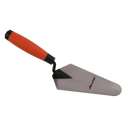 Image of Neilsen CT1665 7in/180mm Gauging Trowel - Cushion Rubber Grip Handle | Ideal for Mixing Small Mortar Batches | Pointing Joints | Patching Brickwork Working in Confined Areas