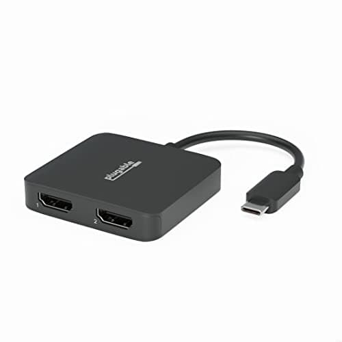 Image of Plugable USB C to HDMI Adapter for Dual Monitors, 4K 60Hz USB C Hub for Windows and Chromebook, Driverless