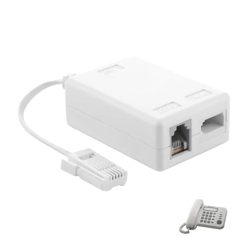Image of ADSL Filter Microfilter Splitter for Broadband & Telephone, BT Plug to ADSL RJ11 Connector, Noise Reduction Adapter for Modem, Router, Phone, Fax, Landline, and Alarm System Stable Reliable Signal
