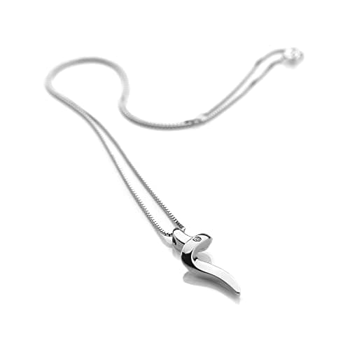 Image of Hot Diamonds Diamond and Silver Spiral Pendant with Sterling Silver Box Chain of Length 40+5 cm Extender