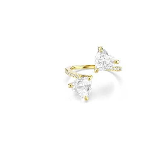 Image of Swarovski Mesmera Attract open ring, Heart cut, White, Gold-tone plated
