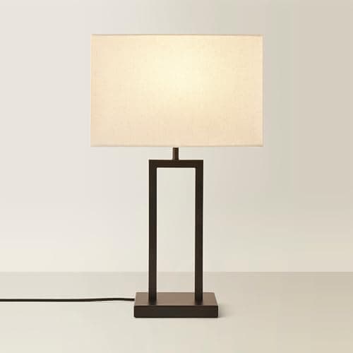 Image of ValueLights | Gloria Black Double Stem Metal Table Lamp with Rectangular Lamp Shade | Table Lamps, Home Décor & Improvement Essential