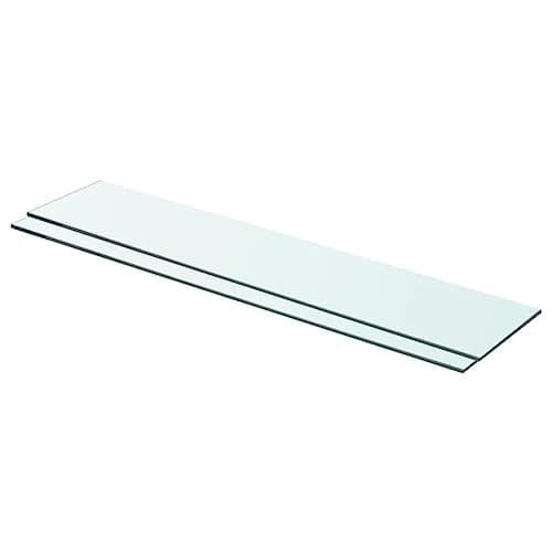 Image of vidaXL 2 pcs Clear Tempered Glass Panels - 70x15 cm - Wall-Mounted Shelves for Home, Office, Retail Display - Durable with 15 kg Load Capacity