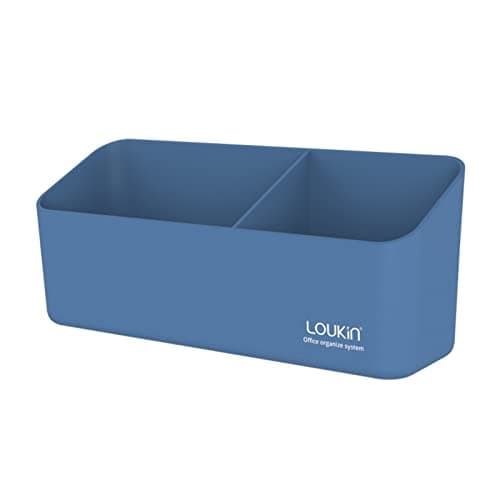 Image of loukin Magnetic and Adhesive Marker Holder, Dry Erase Accessory Tray, Magnetic Storage Organizer for Whiteboard, Glass or Refrigerators (Blue)