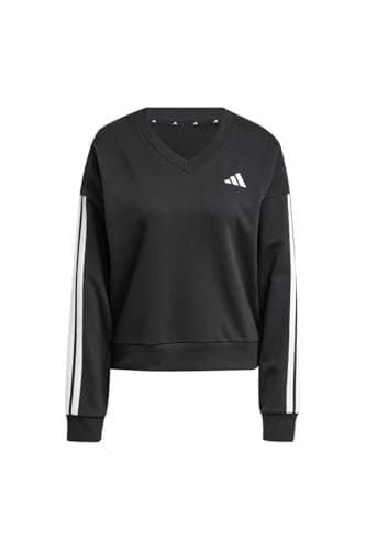 Image of adidas WOMEN ADULT ESSENTIALS 3 STRIPES FRENCH TERRY V-NECK SWEATSHIRT XL Black/White