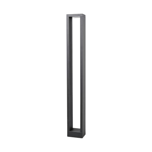 Image of Lucande Rectangular LED Garden Light 90cm, Outdoor Lights Path Mains Powered Angular Bollard in Graphite Ggrey Pillar for Patio Terrace Modern