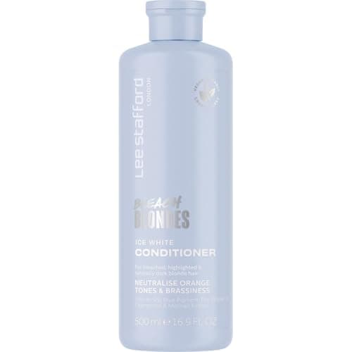 Image of Lee Stafford Blue Toning Conditioner | Bleach Blonde Ice White Collection - Corrects Brassy & Orange Tones, Best for Highlighted, Cool, Dark Blonde Hair, Color Extend Treament, Brightening,16.9 Fl Oz