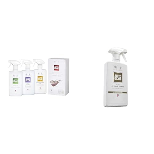 Image of Autoglym The Collection - Perfect Interiors - The Ideal Car Cleaning Kit That Includes Interior Shampoo, Fast Glass, and Vinyl & Rubber Care & Rapid Ceramic Spray Ultra Hydrophobic, 500ml