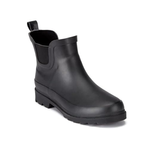 Image of TOSH Ladies Chelsea Ankle Wellingtons Boots Short Pull On Waterproof Rubber Womens Riding Equestrian Wellies (Black, UK Footwear Size System, Adult, Women, Numeric, Medium, 8)