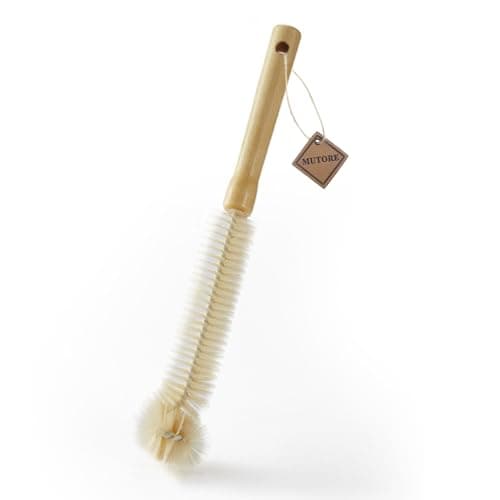 Image of MUTORE Bottle Brush Cleaning Brush, Kitchen Cleaning Brush, 1 Piece, Wooden Long Handle Cup Brush, Cleaning Brush for Washing Water Bottle, Baby Bottle, Kettle, Vase