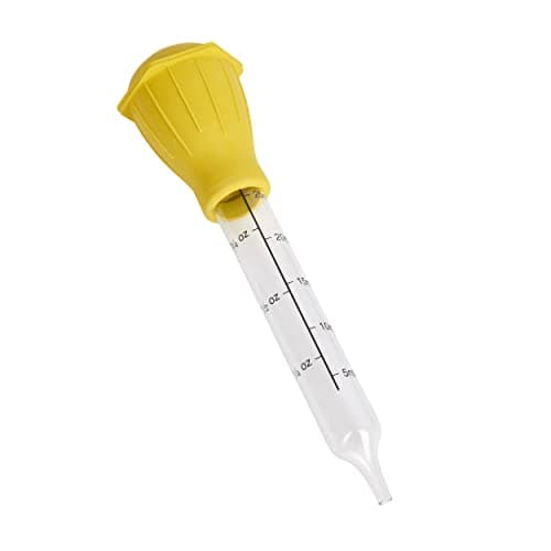 Image of KitchenCraft Traditional Baster, Glass/Rubber, 3 cm, Yellow & Clear