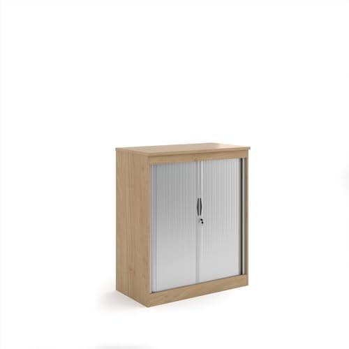 Image of Mr Office Systems horizontal tambour door cupboard - 1200mm high, Kendal Oak