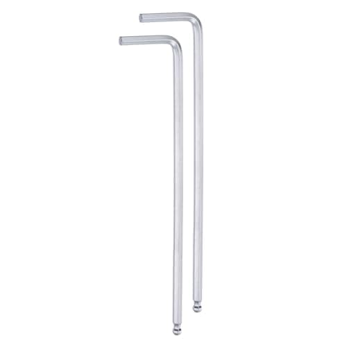 Image of sourcing map 2pcs Ball End Hex Key Wrench 4mm L-Shape Extra Long Arm Hexagon Metric Wrenches Chrome Vanadium Steel Repairing Tool for Home Repair, Silver Tone