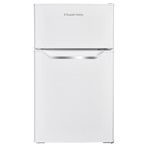 Image of Russell Hobbs Undercounter Fridge Freezer 48cm Wide 85 Litre Total Capacity 61L/24L, LED Light, Adjustable Thermostat & Feet, White 2 Year Guarantee, RH85UCFF482E1W