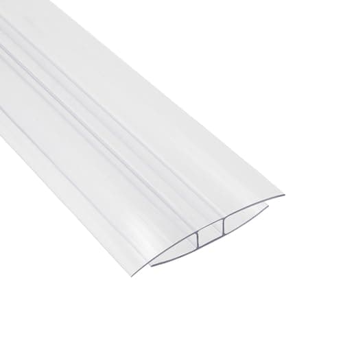 Image of Clear H-Section Polycarbonate Sheet Joining Strip Muntin - 6mm, 1.45m