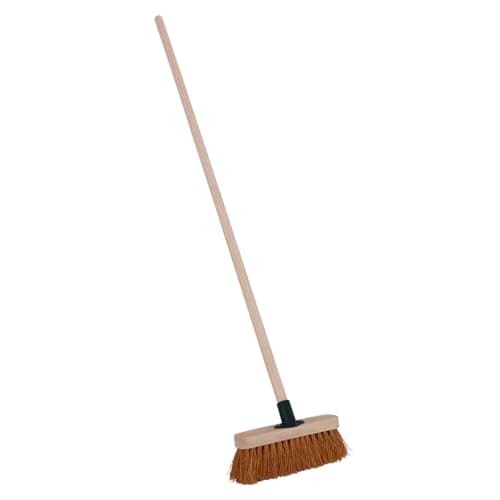 Image of CHARLES BENTLEY Outdoor Broom, Natural Bassine, Fibre Bristles, Outdoor Brush, Garden, Patio, Decking, Durable, Practical, Bassine, 9.5 Inch, Premium Brushware (24x6x131.5cm)