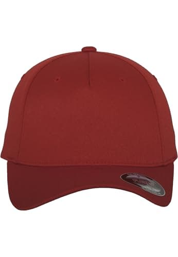Image of Flexfit 5 Panel Baseball Cap - Unisex Mütze, Kappe für Herren und Damen, einfarbige Basecap, rundum geschlossen - Farbe red, Größe S/M