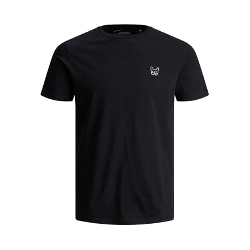 Image of JACK & JONES Crew Neck T-Shirt Printed Denim Logo-Black-Medium