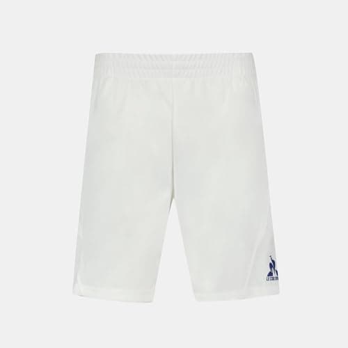 Image of Le Coq Sportif - Tennis Pro Shorts 25 N°1 M - Men's Sport - Breathable Quick Dry 100% Polyester - for Competition Training - Size XXL - Color White