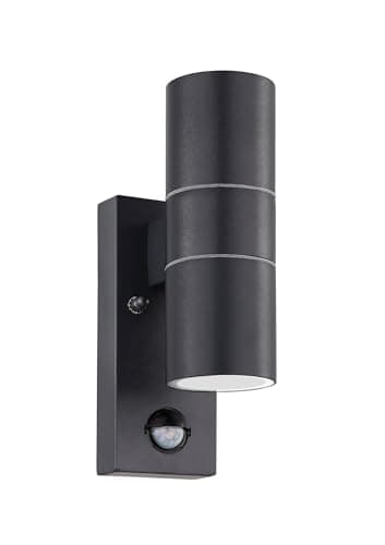 Image of Eglo Riga 5 LED 2-Flame Outdoor wall Light, Exterior Lighting incl. Motion Sensor, Sensor wall lamp Made of galvanised Steel and Glass, Colour: Anthracite, IP44