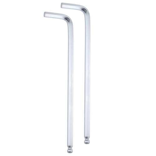 Image of sourcing map 2pcs Ball End Hex Key Wrench 6mm Metric Chrome-Vanadium Steel L-Shape Long Arm Hexagon Wrenches Repairing Tool for Home Bike Motorcycle Repair, Silver