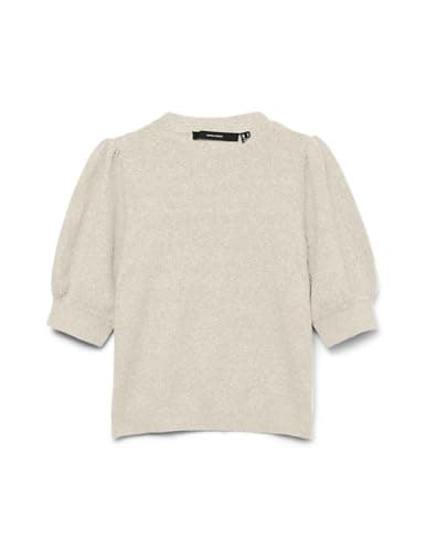 Image of VERO Moda Women's Vmdoffy 2/4 O-Neck Pullover Ga Noos, Birch/Detail: Melange, M