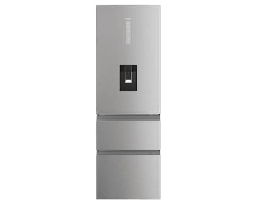 Image of Haier HTW5618DWMG 185x60cm No Frost Silver Freestanding Fridge Freezer with Water Dispenser