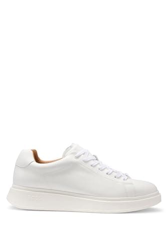 Image of BOSS Mens Bulton Runn Rubber-Outsole Trainers in Leather Size 11