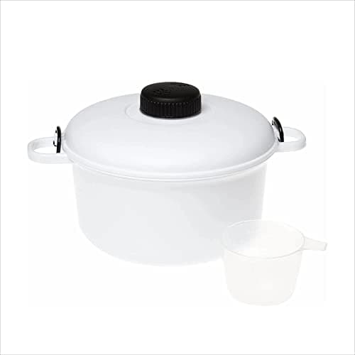 Image of VIVAAS Microwave Pressure Cooker - Ideal for Rice Vegetable Healthy & Hygienic Food, Way to Cook Fast & Easy Cooking, with Measuring Cup, Spatula and Recipe Book