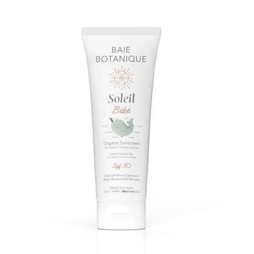 Image of NEW – Baie Botanique Soleil Bébé – Organic Mineral Baby & Children Sunscreen SPF 50 – Non-Nano Zinc Oxide – Sunflower & Jojoba – Unscented – Vegan – Reef Safe – Broad Spectrum UVA/UVB - 240g