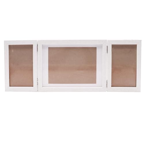 Image of Nicear White Triple Multi Photo Frame White Wood Effect College Picture For Desktop Family Birthday Wedding Women Grandma Friends