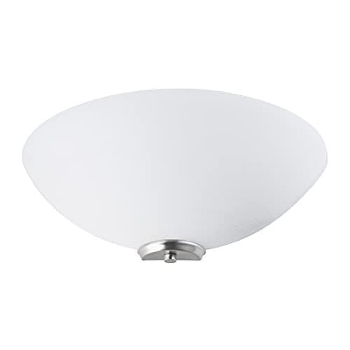 Image of Happy Homewares Traditional Satin Nickel Trim Flush Wall Lamp Uplighter with Opal Swirl Glass Diffuser | 1 x 60w E27 | 30cm Width