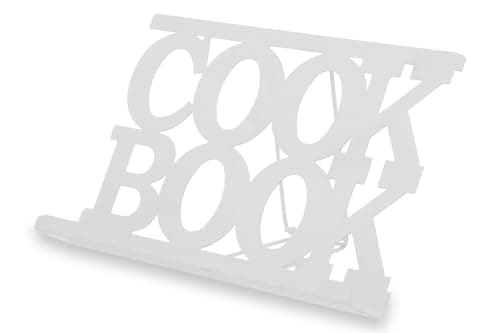 Image of Premier Housewares Durable Cook Book Stand White | Elegant Design Book Stand For Cook Books | Practical Recipe Book Stand For Kitchen | Adjustable Stand For Efficient Cooking
