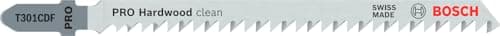 Image of Bosch 5x PRO Hardwood Clean T301CDF Jigsaw Blade (for Hardwood, Medium density fibreboard, Length 117 mm, Professional Accessory Jigsaw)