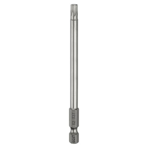 Image of sourcing map T27 Torx Head Screwdriver Bit 1/4" Hex Shank 4" (100mm) Long Magnetic No Hole Tip Tamper Proof 6 Point Star Screw Driver Drill Bits S2 Steel Industrial Power Screwdrivers
