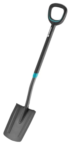 Image of Gardena ErgoLine Pointed Spade, Garden Spade Steel for Turning Over and Removing Soil with Foot Rest and Ergonomic D-Handle (17012-20)