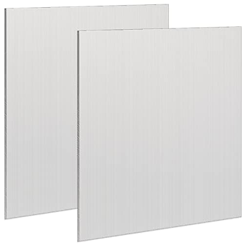 Image of 2 Pack 1.5mm 6061 T651 Aluminum Sheet Metal 200 x 200 mm Flat Plain Thin Aluminum Plate Covered with Protective Film, Heat Treatable Rectangle Aluminum Metal Plate for Welding, Crafting, Industrial